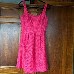 Nine West Fuchsia Lace Dress, Fit & Flare, Size 6